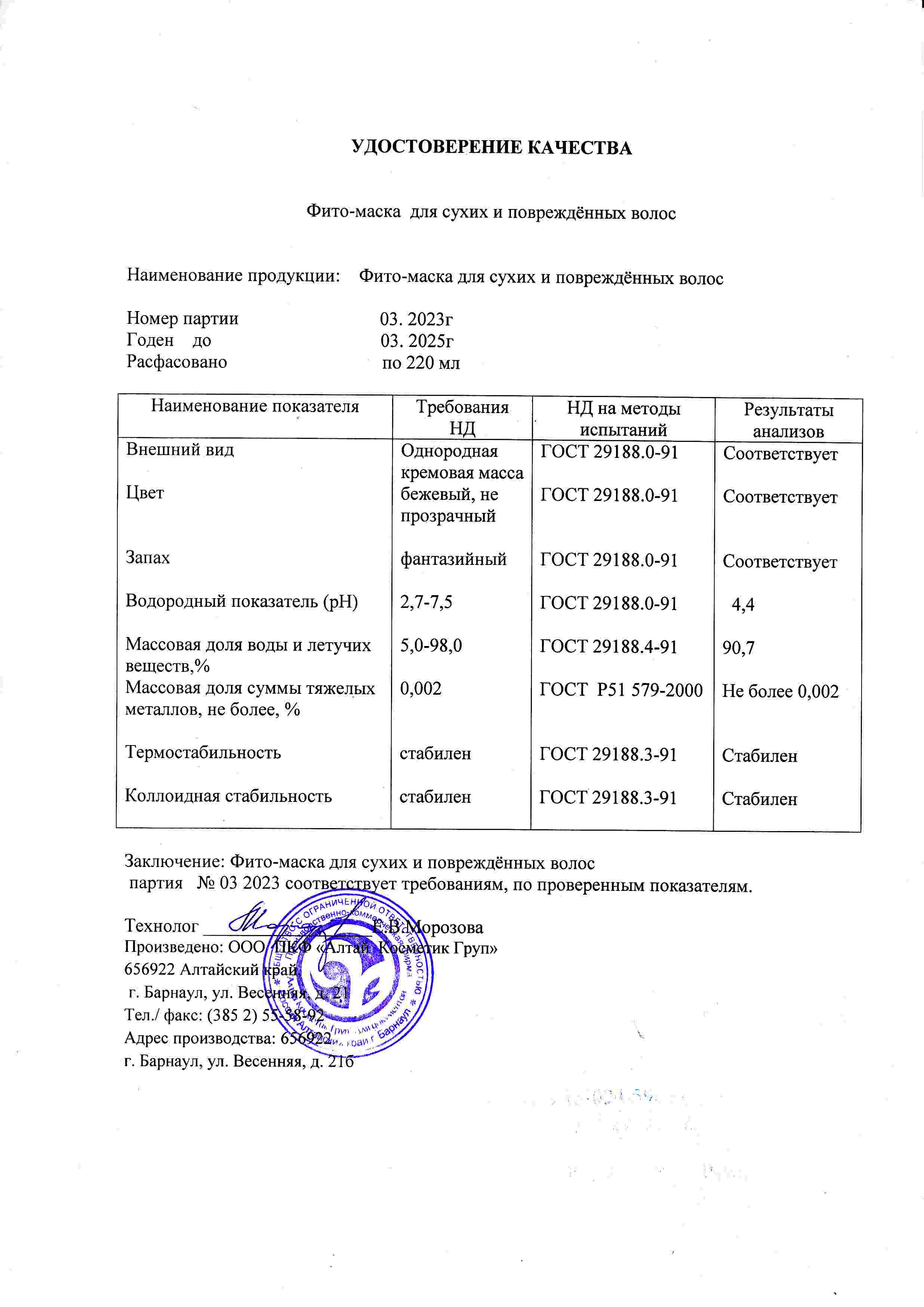 Паспорт №032023
